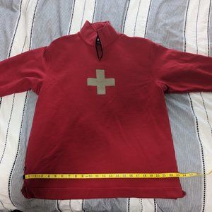 Victorinox men's long sleeve pullover 1/4 quarter red shirt